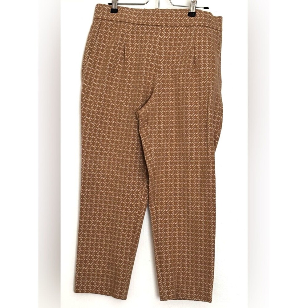 Ann Taylor The Eva Easy Ankle Pants Tan Print Size LP Petite